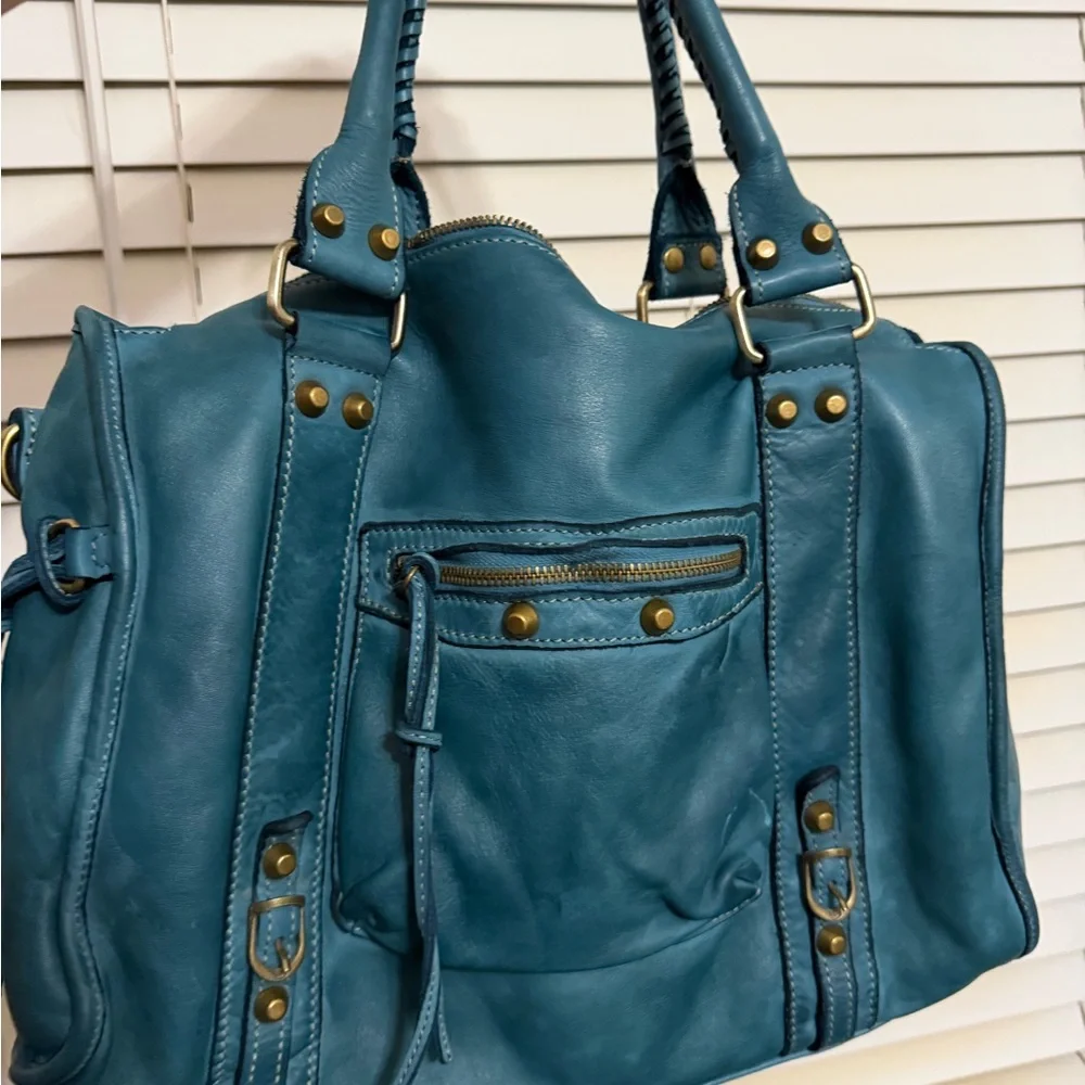 Lusher leather turquoise hobo bag - Picture 5 of 10